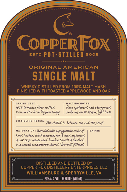 Copper fox single malt