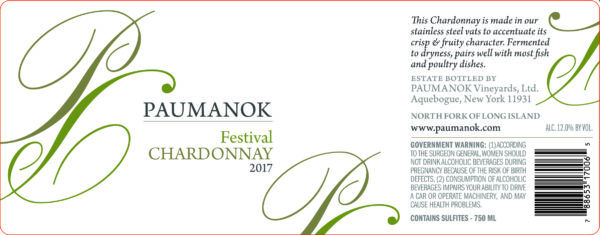 PAUMANOK 2017 Festival Chardonnay