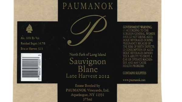 PAUMANOK 2012 Late Harvest Sauvignon Blanc