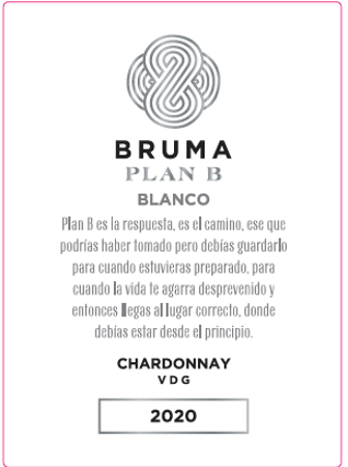 2020 Bruma Plan B Chard Front Label